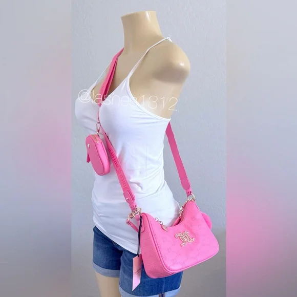 Juicy Couture Pink Handbag and Pouch Set - Picture 5 of 7